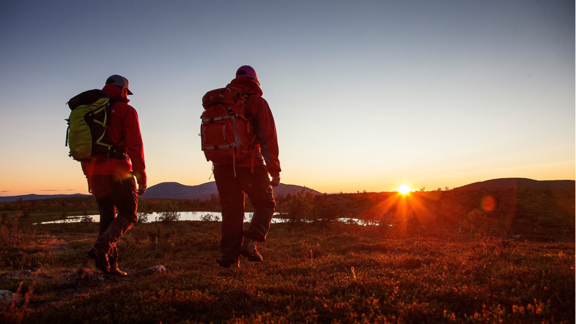 Wanderung im Sonnenuntergang